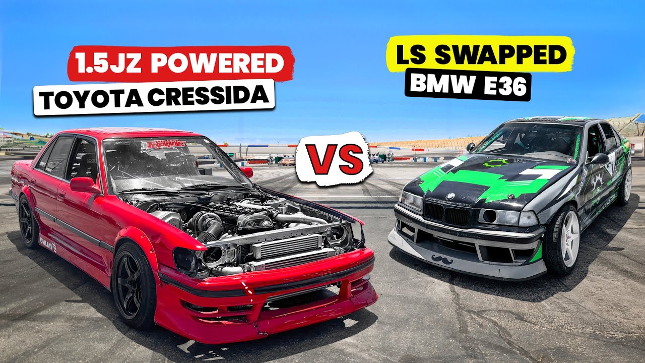 Freddy LSX’s 600hp JZ Powered Cressida vs 400hp LS Swapped BMW Drift Car / Gymkhana Grid Pursuit