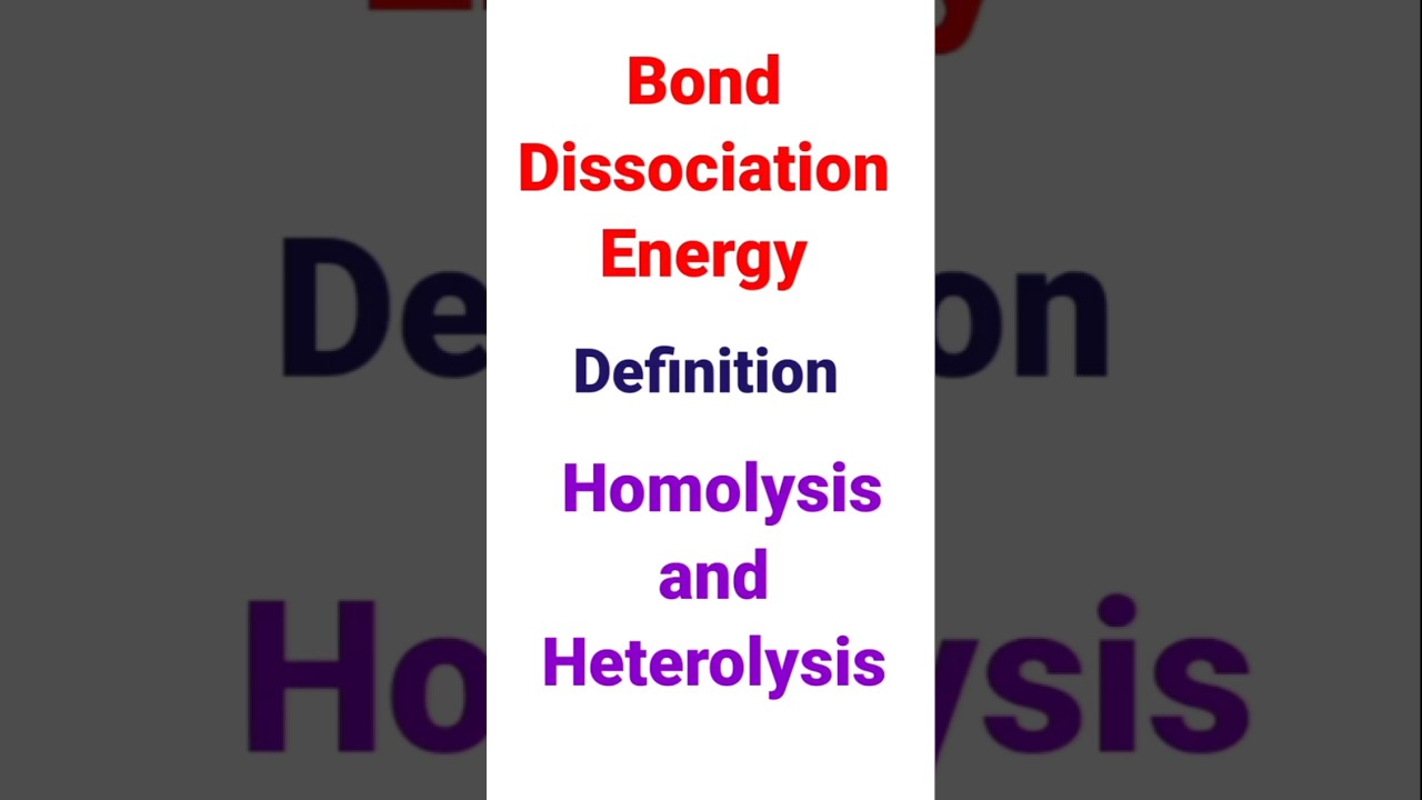 Homolytic and Heterolytic bond dissociation| Bond dissociation energy # chemistry 