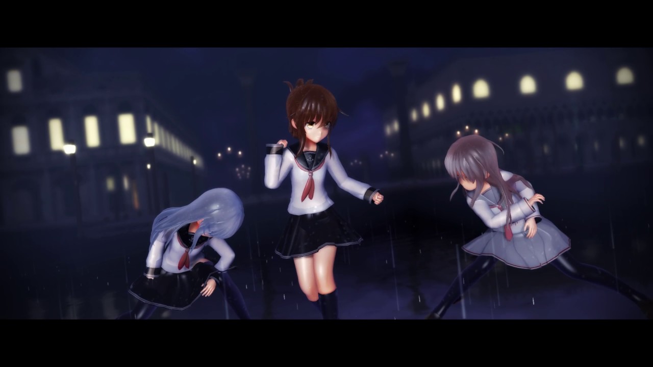 【MMD艦これ】WAVE（ずぶ濡れ　響、電ちゃん、菊月）