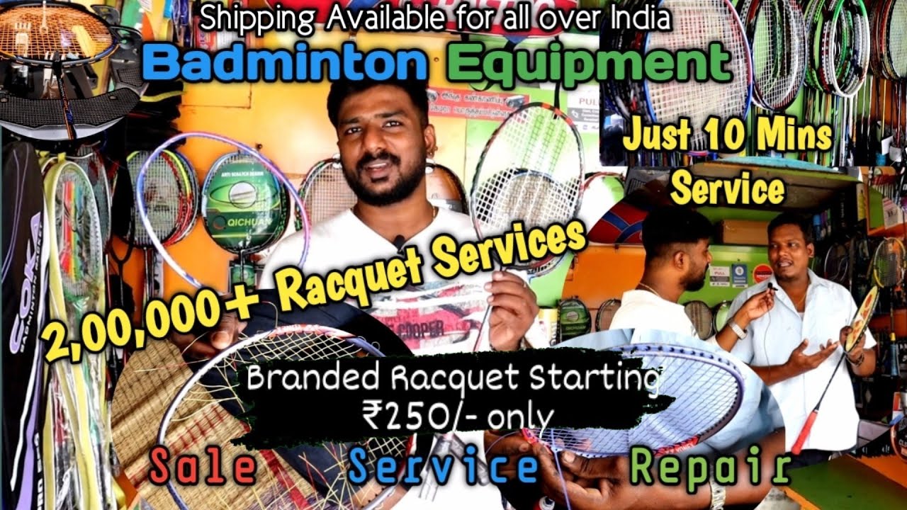 2,00,000+ Badminton Racquet Service Done  | Just 10 Min | Racquet Sale & Service |  Branded String