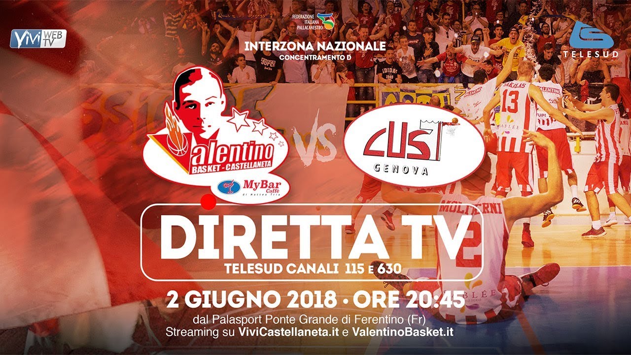 DIRETTA - Valentino Basket -  Cus Genova Basket - 02.06.2018