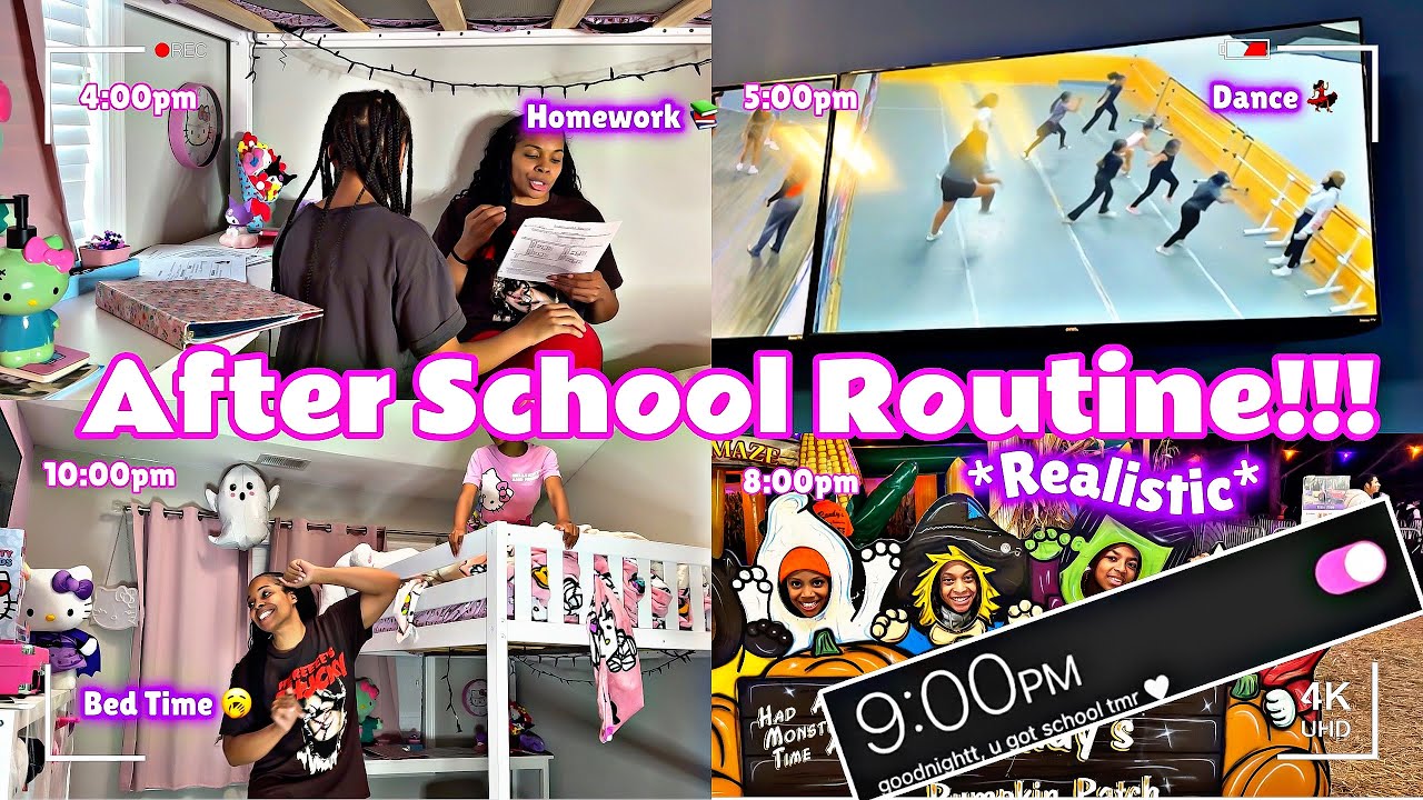 OUR CRAZY AFTER SCHOOL ROUTINE 📓🎀(Homework, Dance, Activities, Cooking, Nighttime & More) 🥱🥰