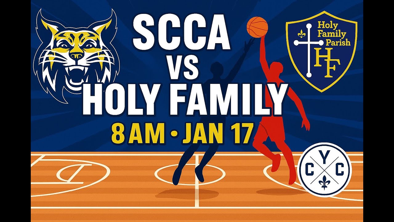 Saturday Morning Hoops! CYC Battle at Holy Family Parish between SCCA and Holy Family 🏀✨
