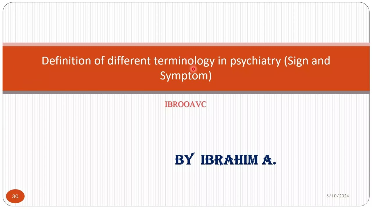 Definition of common terminology of psychiatry by Afaan Oromootiin