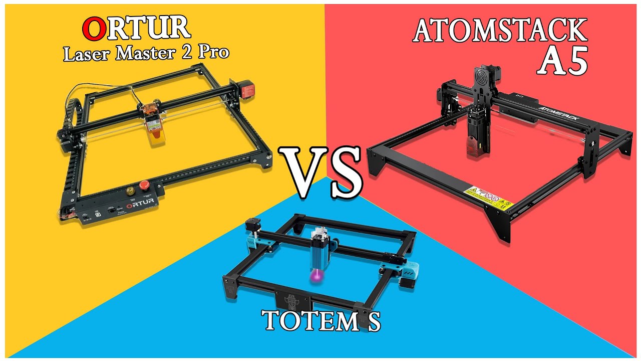 Comparazione Laser Ortur Laser Master 2 Pro VS Atomstack A5 VS Totem S tutti da 5,5W