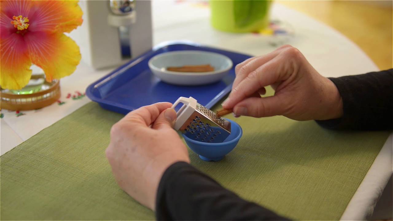 Voila Montessori: Grating Cinnamon by Jeanne Marie Paynel