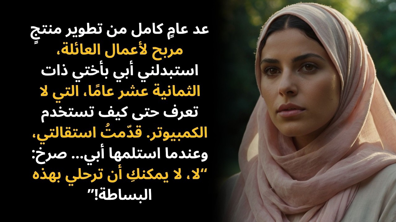بعد عامٍ كامل من تطوير منتجٍ مربح لأعمال العائلة، قام والدي…
