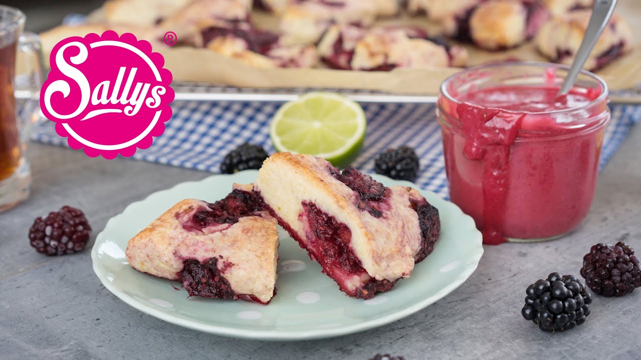Brombeer-Limetten-Scones mit Brombeer-Curd / Sallys Welt