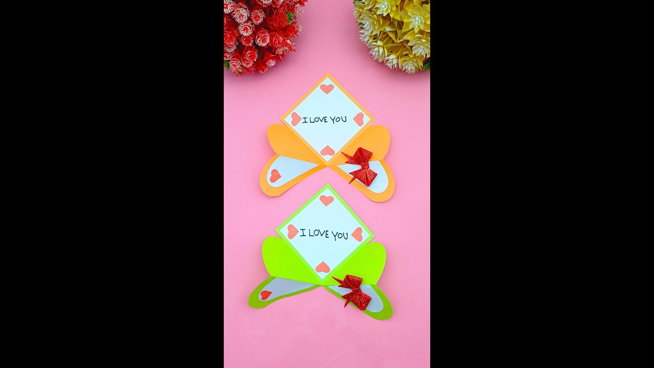 Easy Paper Crafts | DIY Valentine's Day Special Greetings Card Making Step by Step