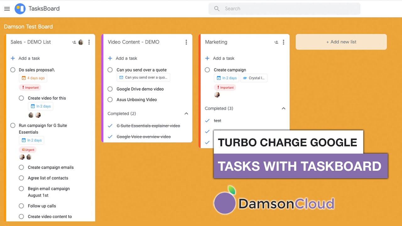 Turbocharge Google Tasks with Tasksboard!