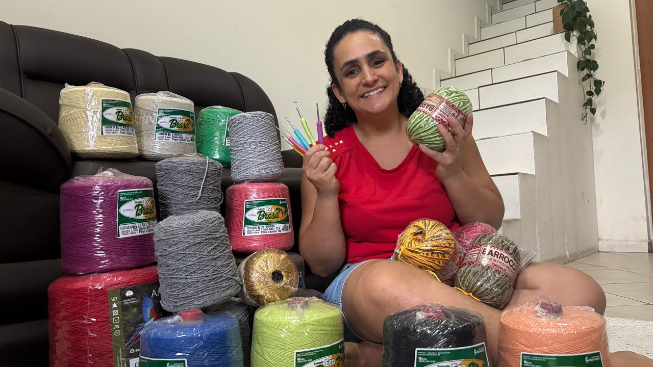 COMPRINHAS DA SHOPEE 🤩✨️#crochet #barbantes #criandoconteudo #estoque barbante  #montandomeuestoque