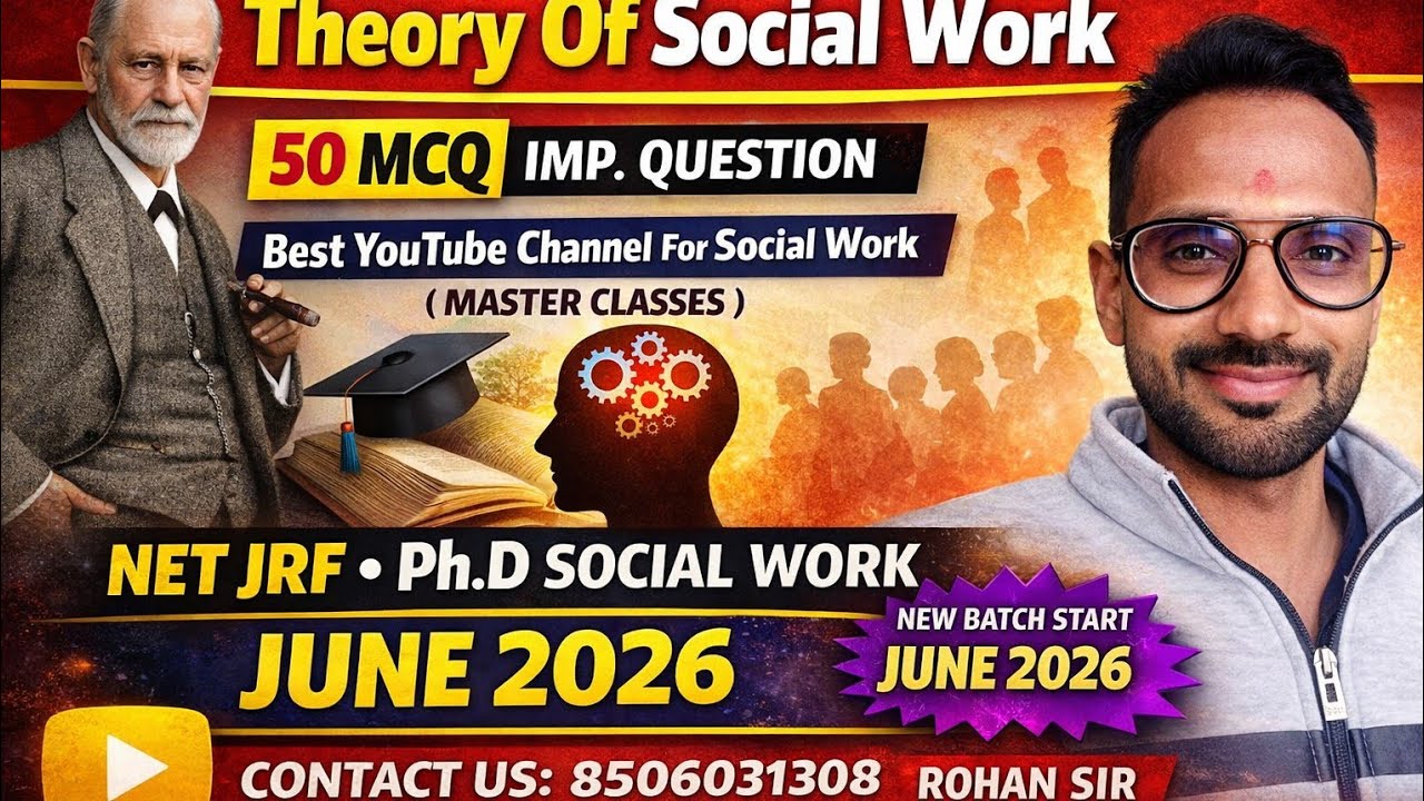 MCQ 50 ALL THEORY OF SOCIAL WORK|IMPQUESTION  JUNE 2026  | SOCIAL WORK ONLINE CLASSES 2026 | JOIN US