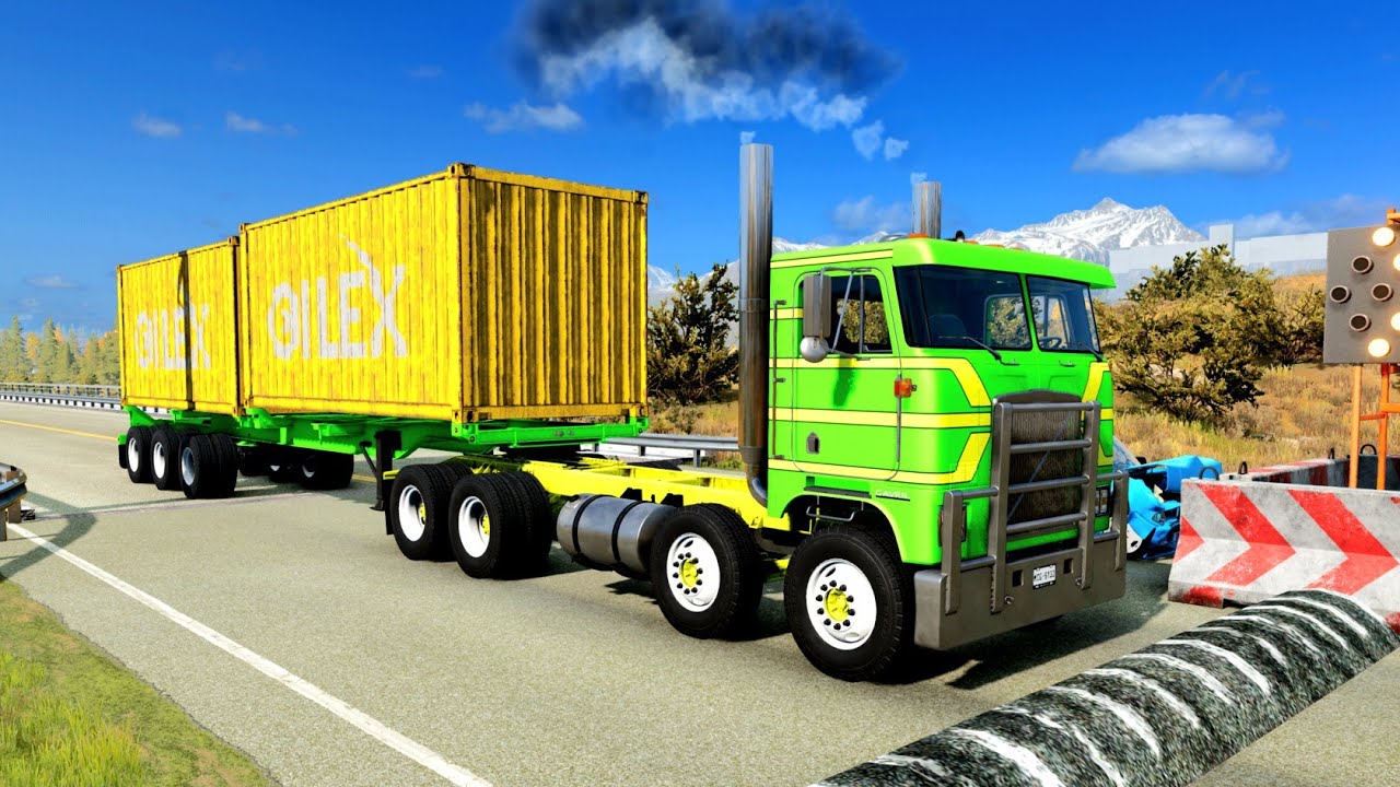 Trucks and Cars vs Speedbumps #48 - Beamng.drive
