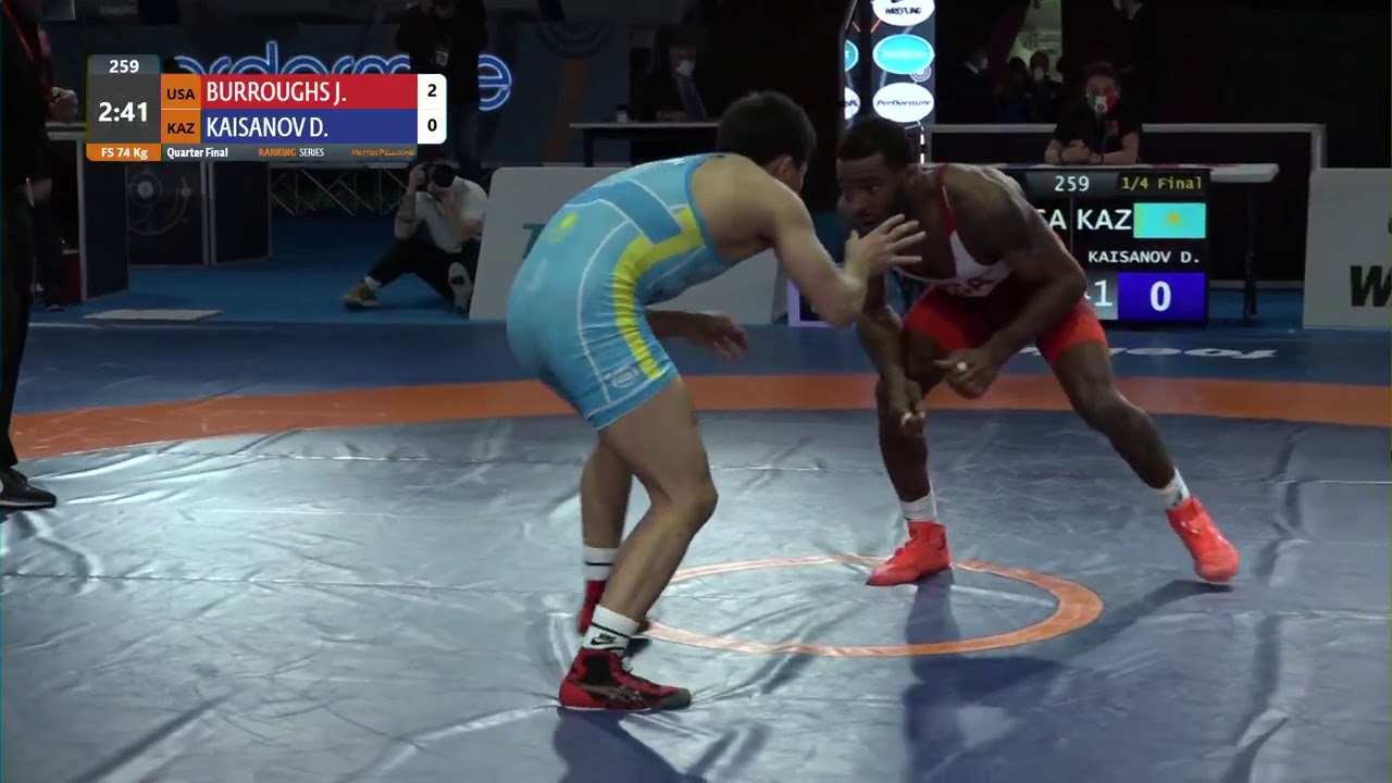 1/4 FS - 74 kg: J. BURROUGHS (USA) v. D. KAISANOV (KAZ)