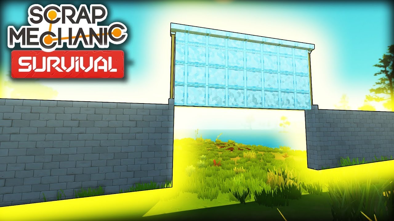Я построил гигантскую стену и ворота, чтобы не пускать фермерских роботов! (Scrap Mechanic: Выжив...