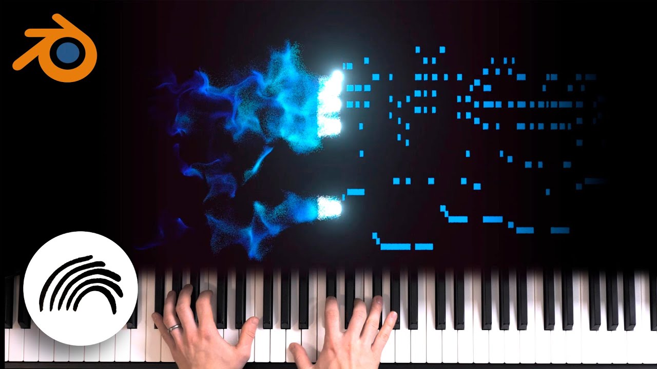Visualising my piano music with the new Bparticles in Blender 2.8