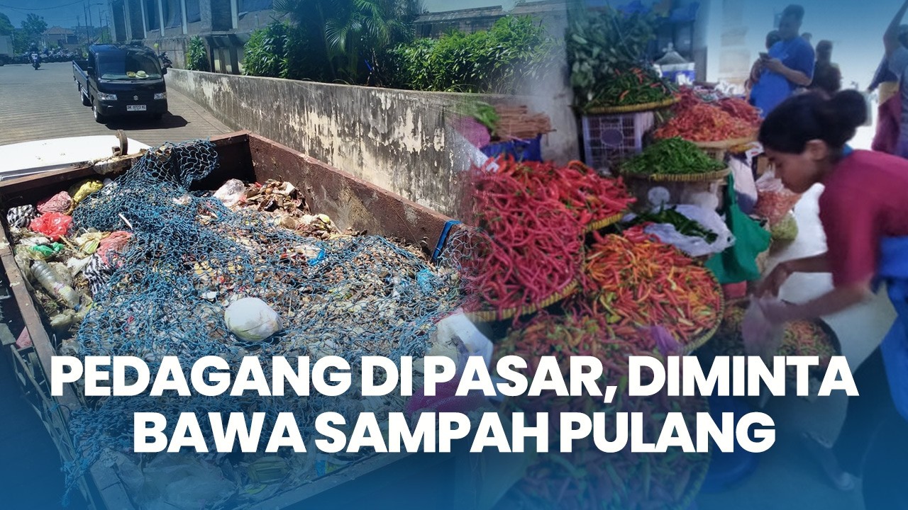 Pedagang di Pasar yang Dikelola Perumda Pasar Denpasar Sementara Diminta Bawa Sampah Pulang