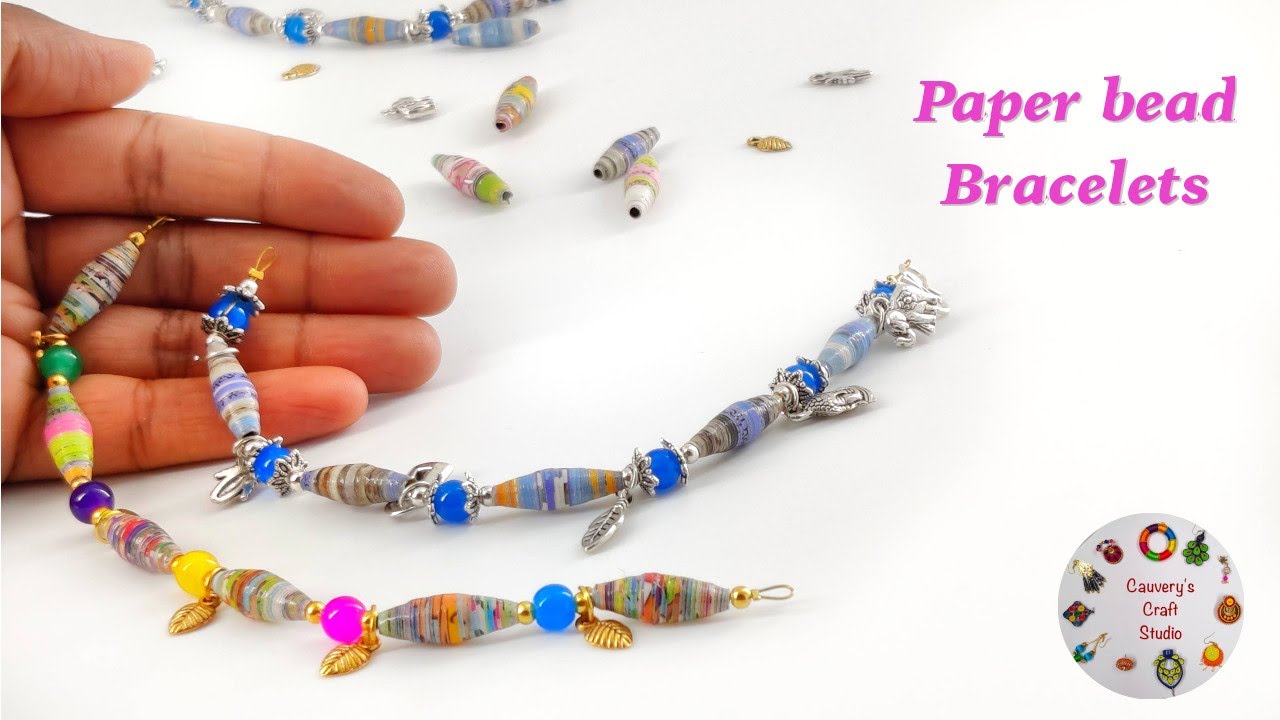 Easy Bracelets using Tapered paper beads | Paper bead bracelets | Paper beads | diy Bracelets
