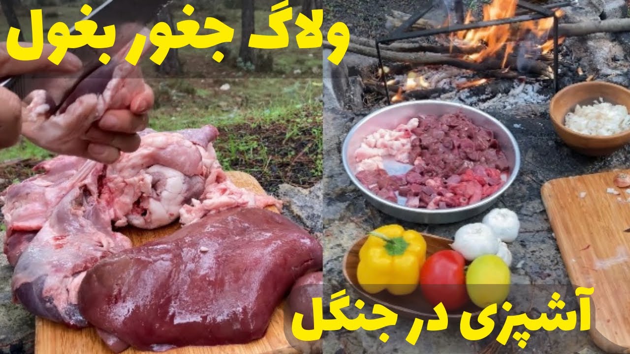 آموزش جغور بغور آتیشی در طبیعت | خوراک دل و جگر در جنگل های ترکیه