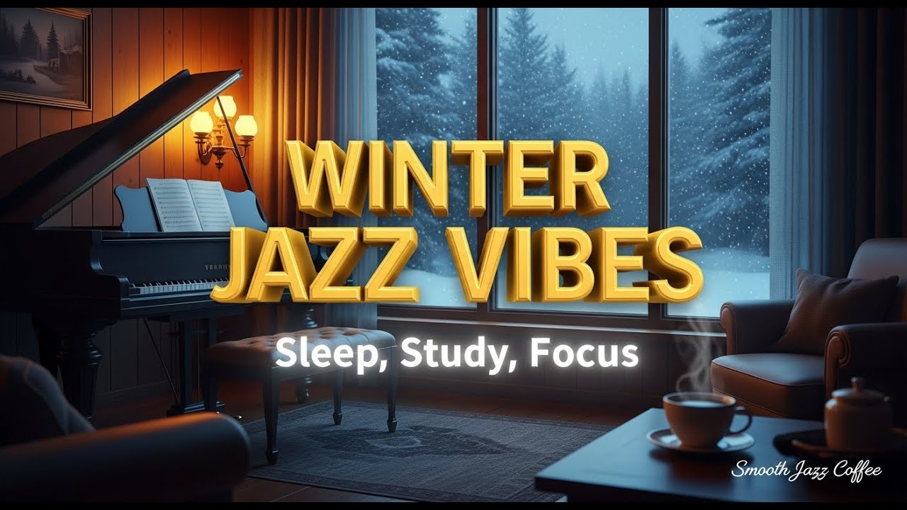 Winter Piano Jazz Ambiance 🎹 Relaxing Sleep, Study & Meditation Music with Coffee Shop Sounds ☕❄️