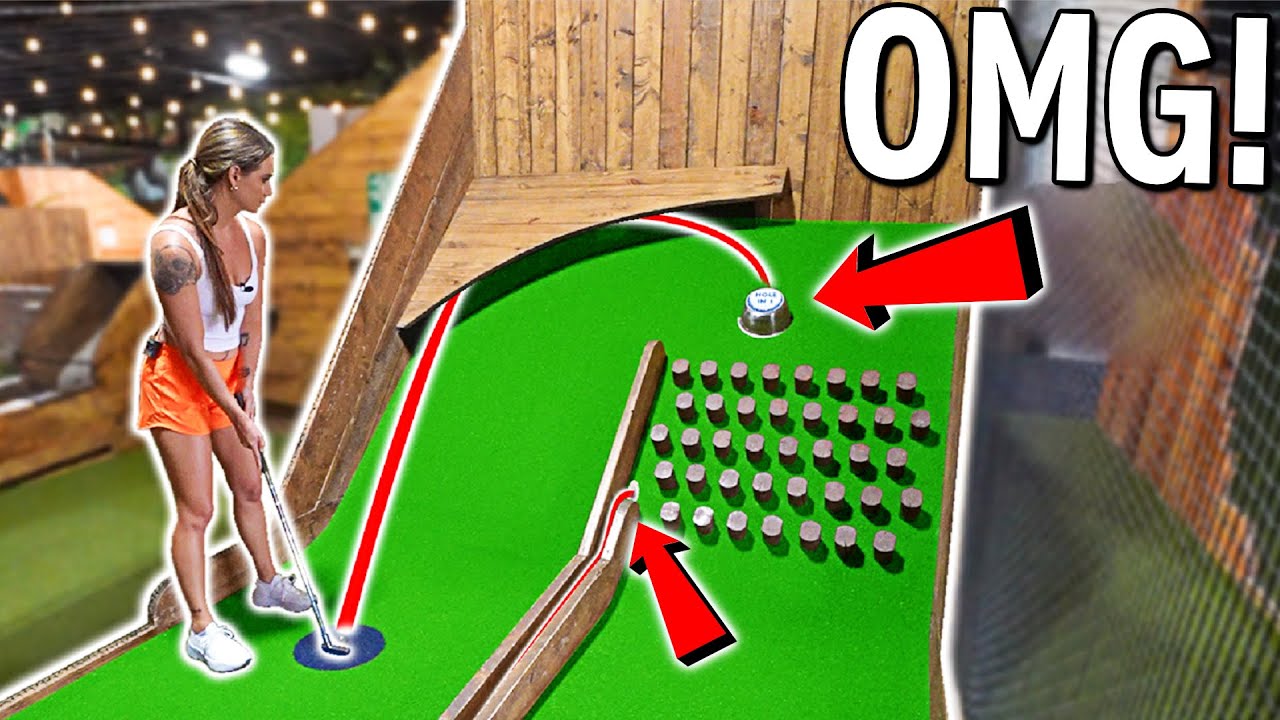Insane ONE OF A KIND Homemade Mini Golf Course! - Never Seen Before!