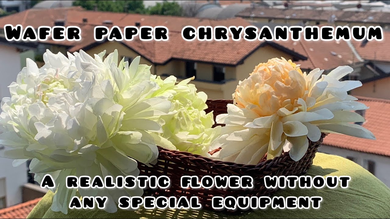 WAFER PAPER CHRYSANTHEMUM.A simple method for making a complex flower