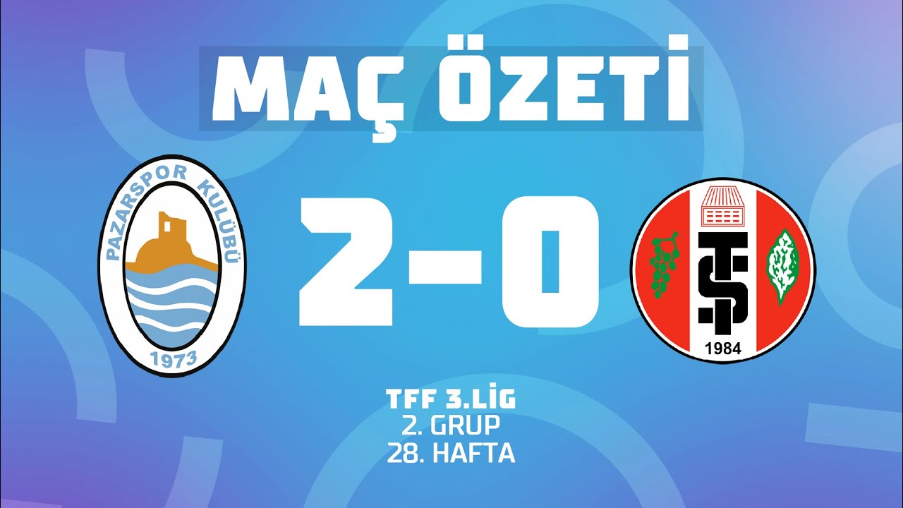 MA&Ccedil; &Ouml;ZETİ | TFF 3. Lig 2. Grup | Pazarspor 2 - 0 Turgutluspor
