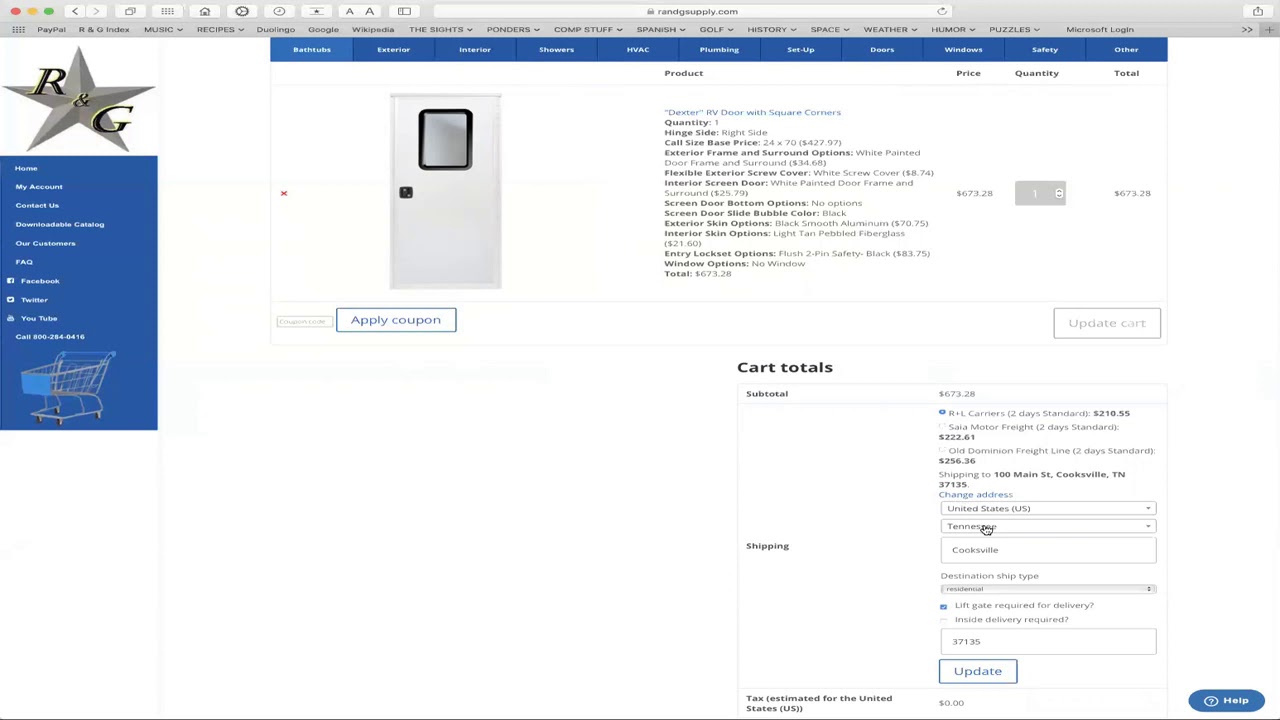 R & G Supply- How to Order a Custom RV Door with Square Corners