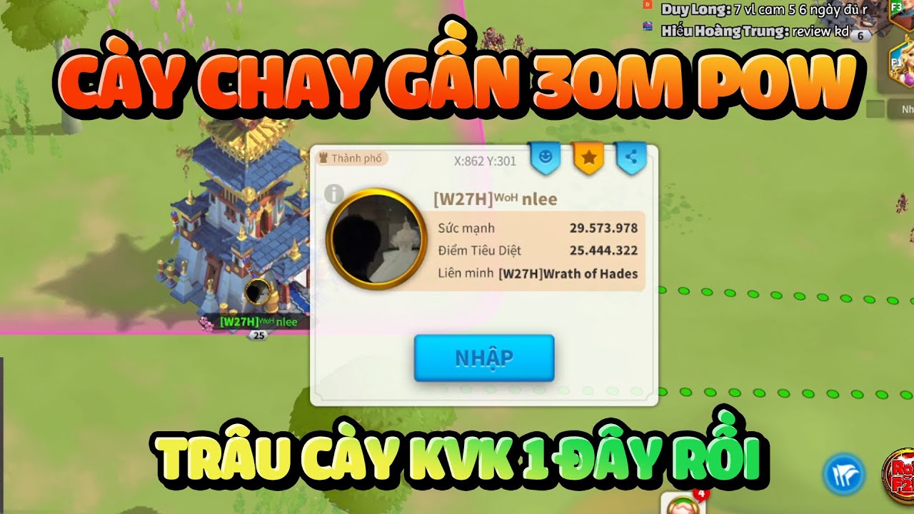 Thanh Ni&ecirc;n C&agrave;y Chay L&ecirc;n Gần 30 Triệu Sức Mạnh Khi Vừa V&agrave;o KvK 1-  Rise of Kingdoms #rokf2p #rok #f2p