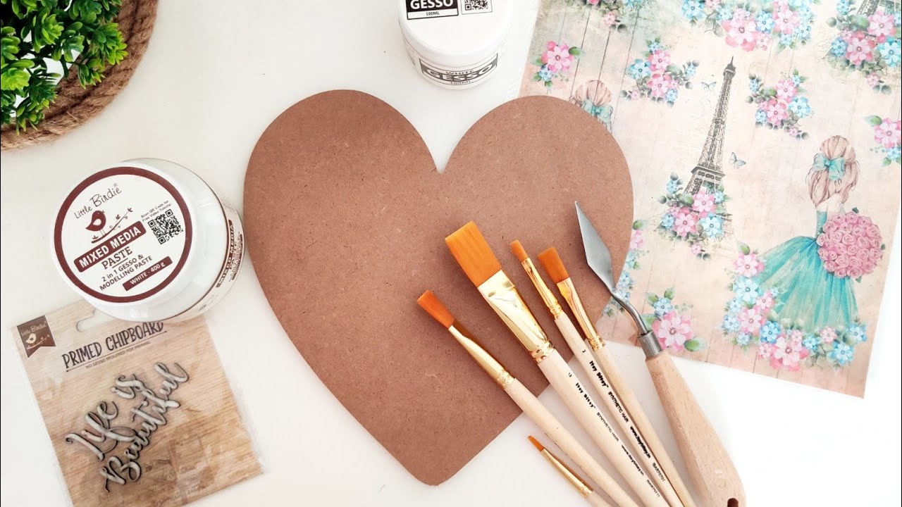 Mixed Media Art | DIY Home Decor Idea | Heart shape MDF Board | Kashmira Art