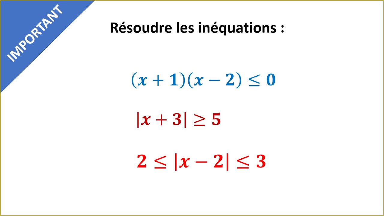 Exercice inéquations ( Intersection ou réunion ) - TRONC COMMUN SCIENTIFIQUE ET TECHNOLOGIQUE