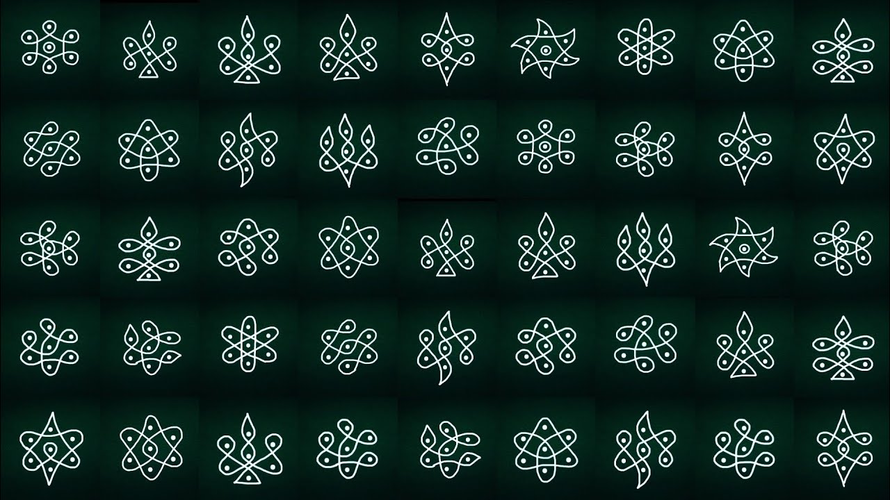 3-2 dots kolam collection| small kolam| muggulu| kambi kolam| sikku kolam