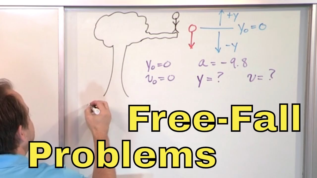 12 - Free Fall Motion Physics Problems (Gravitational Acceleration), Part 1