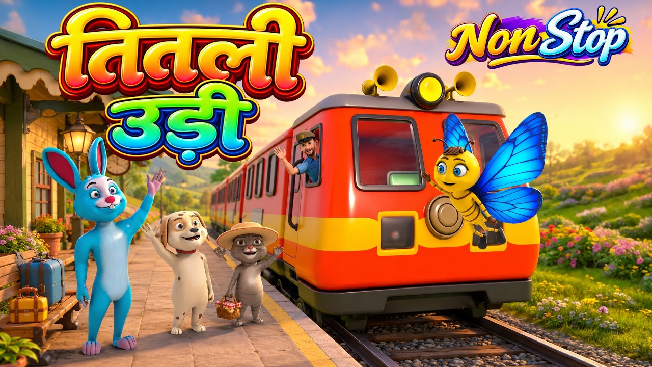 तितली उड़ी | Best Hindi Rhymes | Titli Udi | Non-Stop Kids Collection