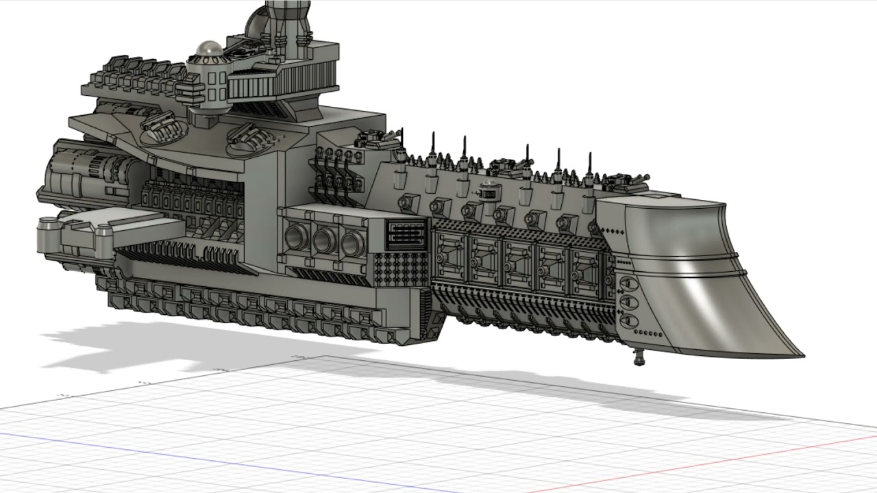 Warhammer 40k Space Ship Fusion360 Speed-art