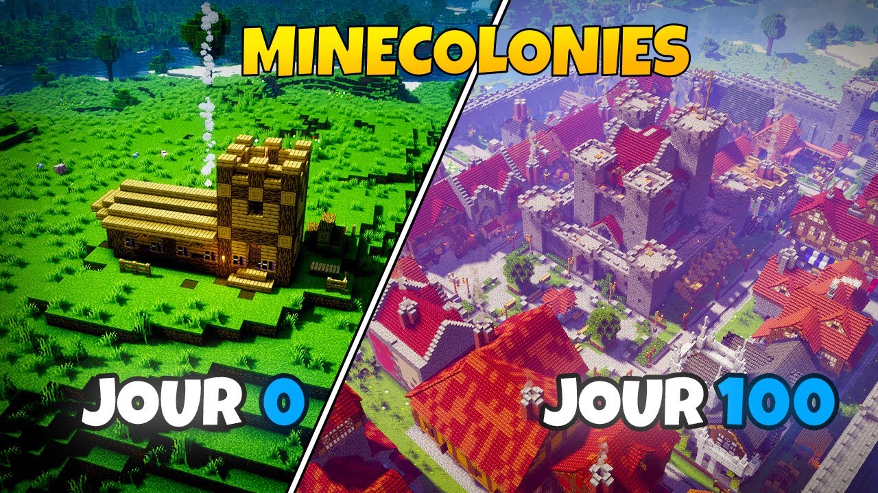 J'ai passé 100 jours à bâtir mon empire sur minecraft (Mod Minecolonies)