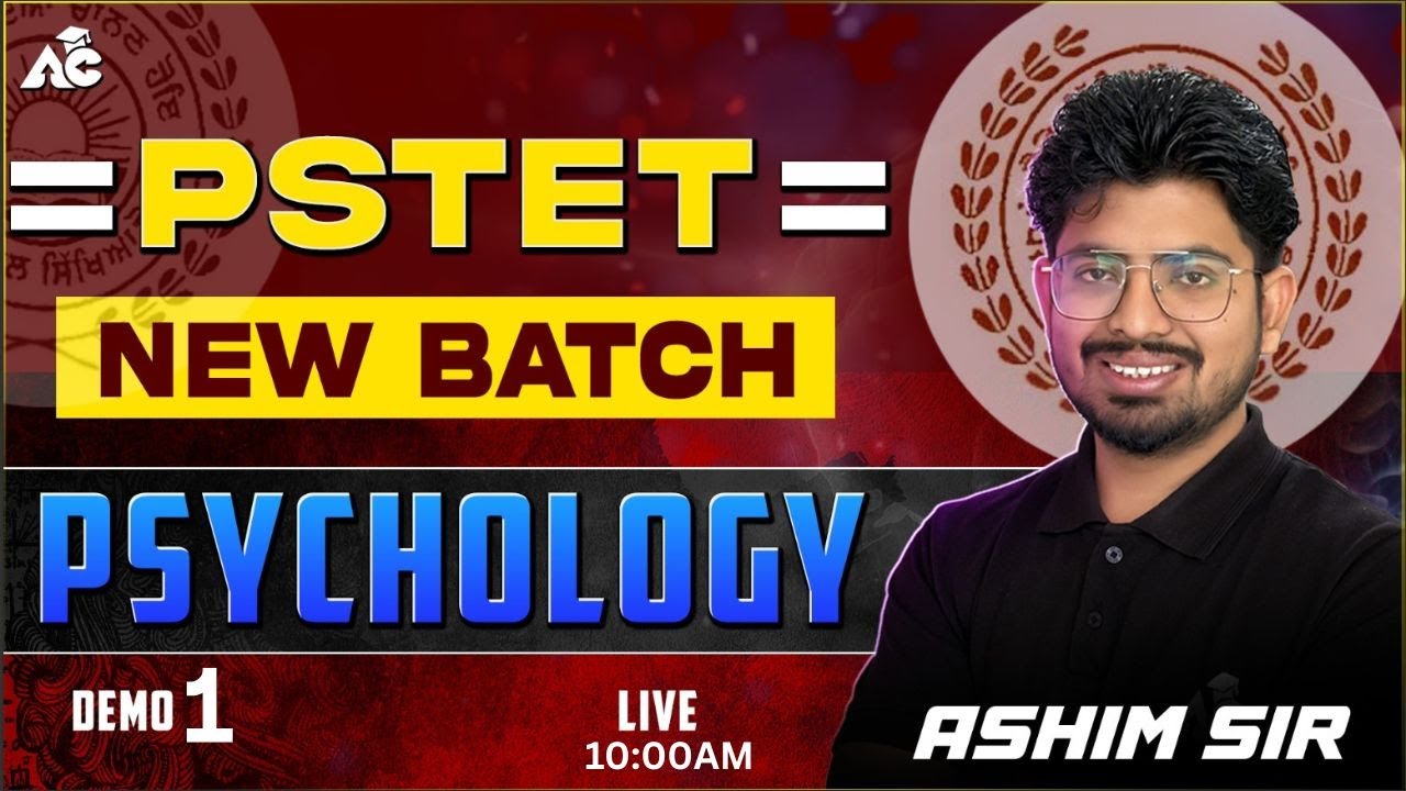 Pstet Exam Preparation 2025 | New Batch | Psychology | Class-1 By Ashim sir