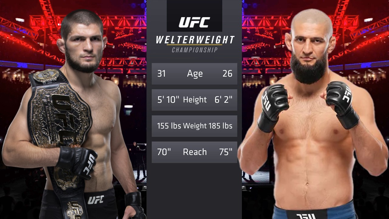Khabib Nurmagomedov vs Khamzat Chimaev Full Fight - UFC 4 Fight Of The Night