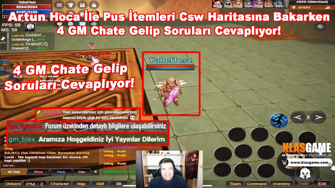 Yahel - Nowa Online Başlayıp Pus İtemleri Ve Csw Haritasını Gösterirken 4 GM Birden Chate Geliyor!