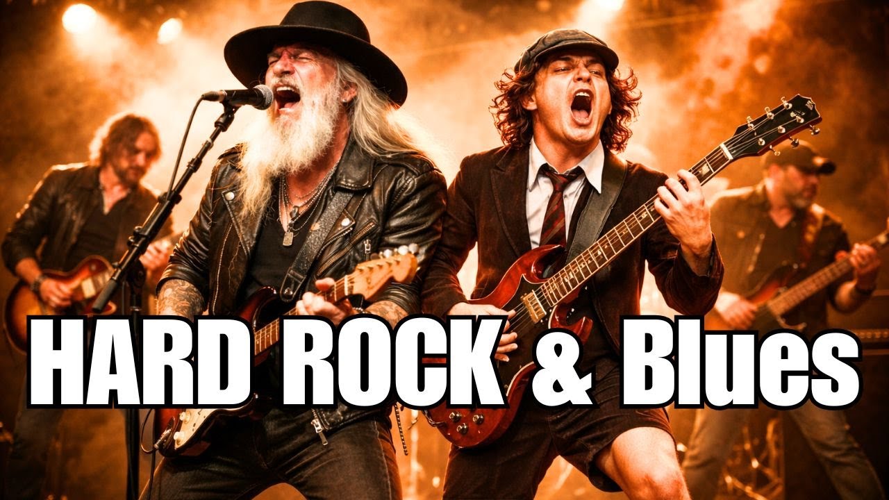 Top 10 Hard Rock & Blues Songs | Classic Hard Rock Vocals & Guitar Riffs – AC/DC Style Playlist