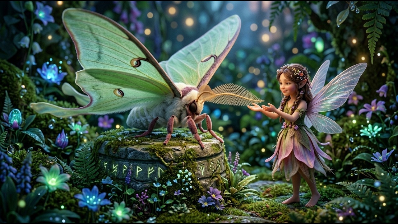 Tiny Fairies Fly a Luna Moth to Catch a Shooting Star | Relaxing Celtic Music