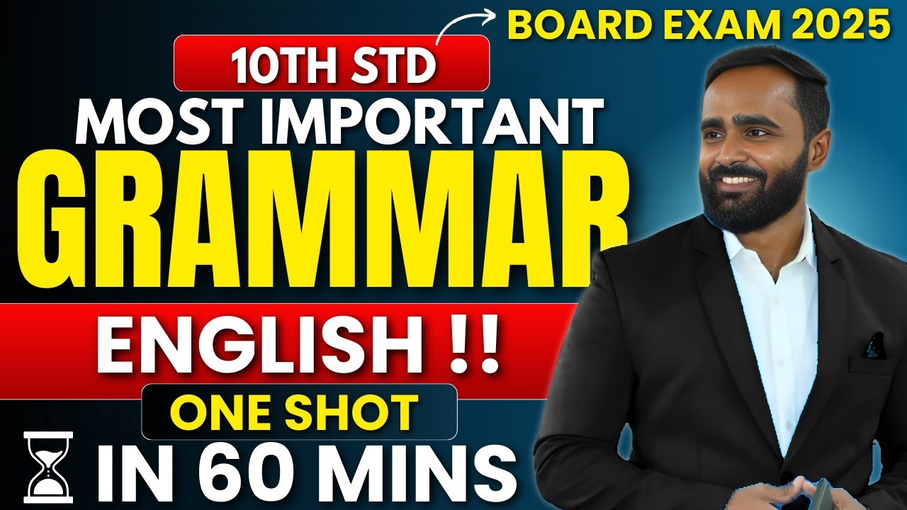 10th Std English Grammar One Shot | Important Topics for Board Exam 2025|Pradeep Giri Sir