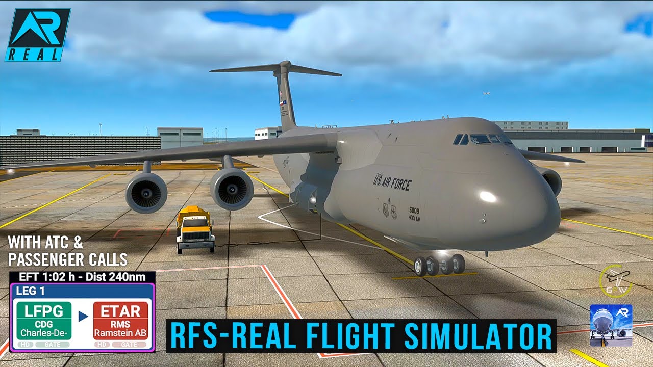 RFS - Real Flight Simulator - Paris to Ramstein||Full Flight|C-5 Galaxy||U.S. Air Force||FHD||