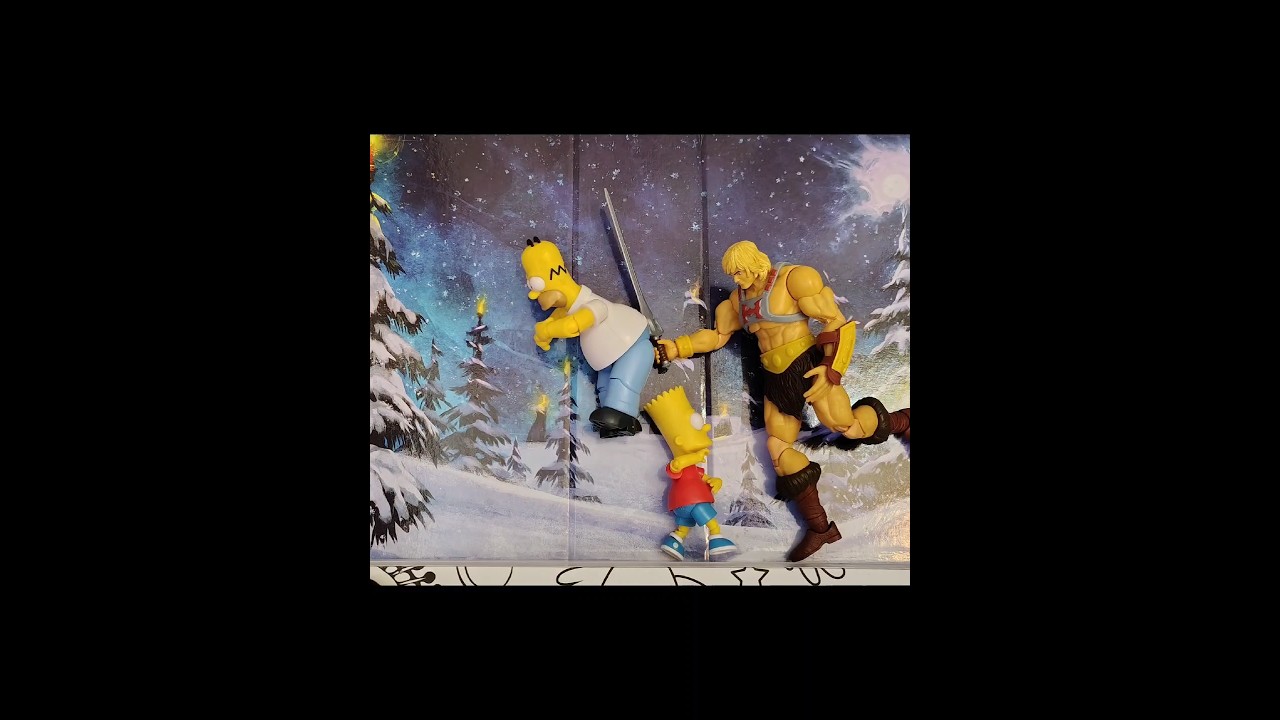 Bart and Homer Take on He-Man (The Simpsons Stop Motion) 