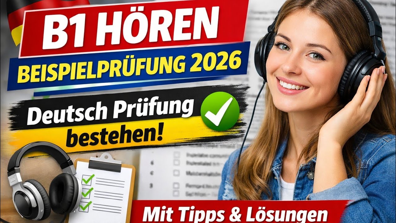 B1 HÖREN – Beispielprüfung 2026 | Deutsch Prüfung bestehen