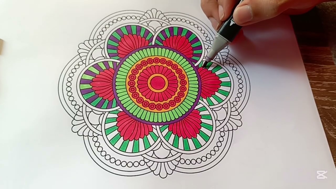 Relaxing Mandala coloring🌸✨