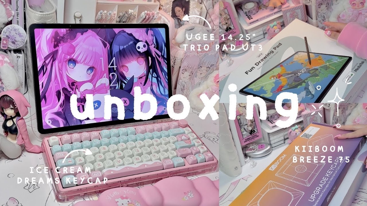 🍥 UT3 Trio Pad | Android tab customize, notes taking, study tools, review + Breeze75 pink keyboard