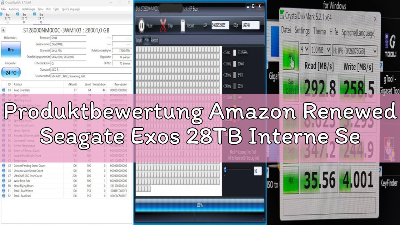 Produktbewertung Amazon Renewed Seagate Exos 28TB Interne Server Festplatte ST28000NM000C 3,5 Zoll H