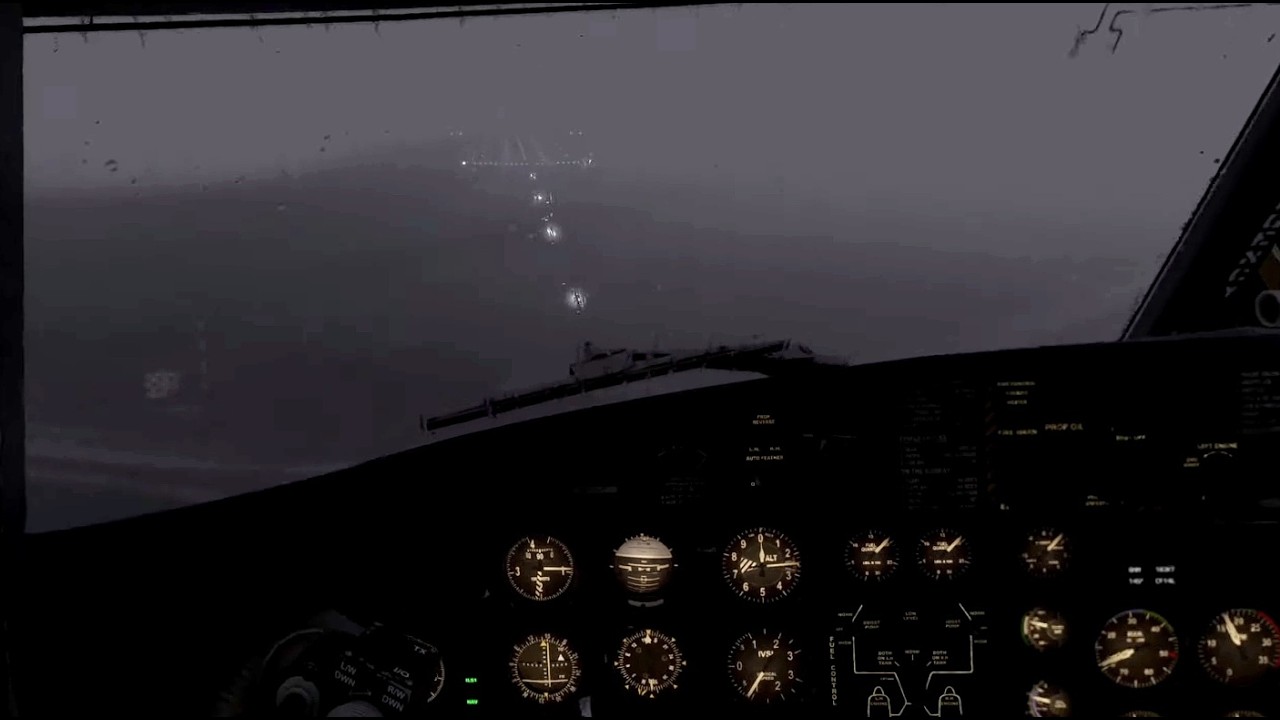 [ MSFS 2024 / DHC-4 ] VR ] CRAZY OLD SCHOOL ILS APP DURING THUNDERSTORM IN VR
