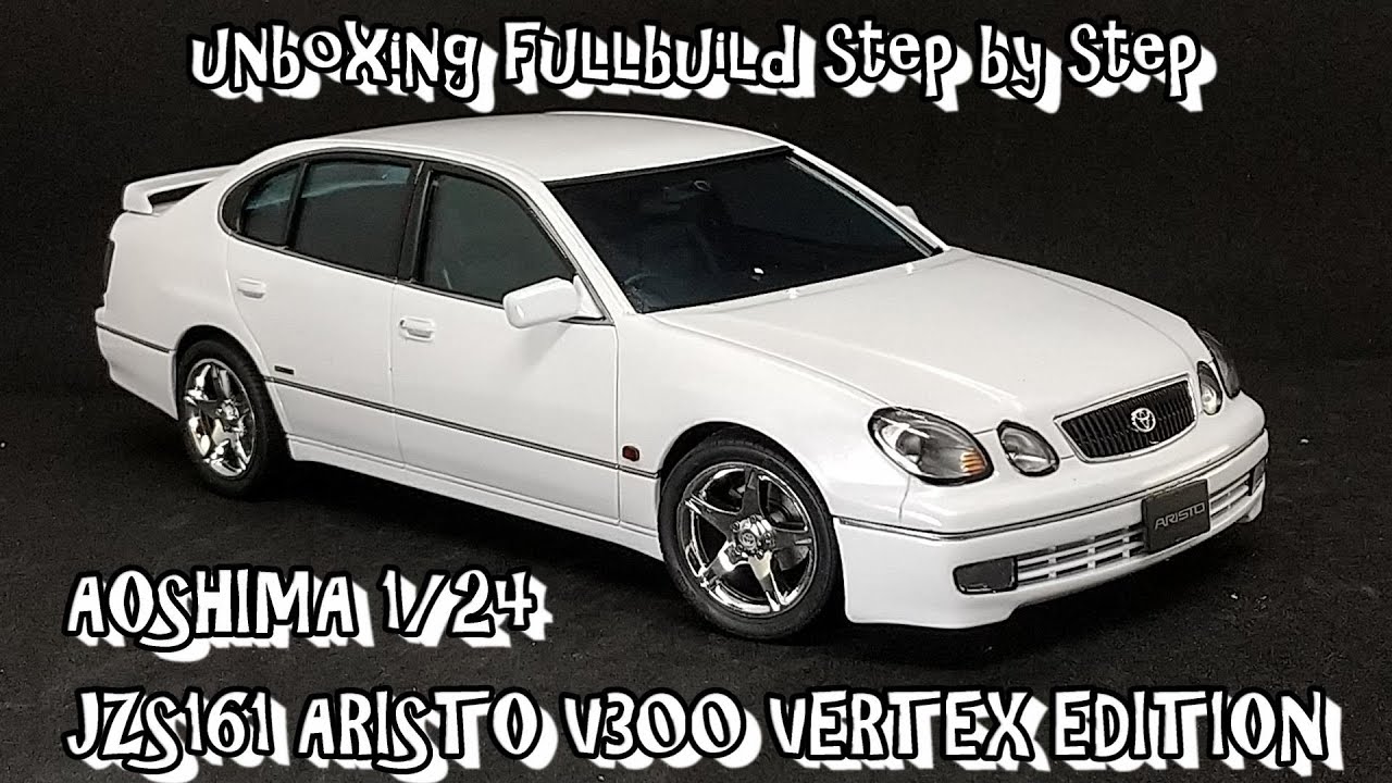 Scale Plastic Model AOSHIMA 1/24 JZS161 ARISTO V300 VERTEX EDITION unboxing fullbuild step by step